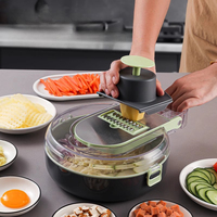 VC004 Multifunctionele Keuken Groente Snijder & Hakset, Handmatige Aardappelsnijder, -rasp & -schaaf voor het voorbereiden van groenten