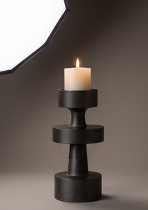 Candelabro Arquitectónico de Hierro Negro, Soporte de Pilar en Forma de Niveles Apilados, Centro de Mesa de Lujo para Bodas, Decoración de Interiores - Product Image 3