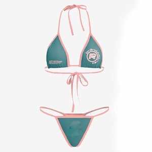 Premium 220 GSM nylon spandex red white abstract print <b>triangle</b> <b>bikini</b> <b>set</b> tie strap custom logo Women <b>Bikinis</b> <b>Set</b> - Product Image 5
