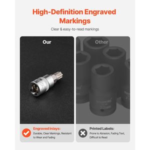 Set di 13 Bussole Torx in Acciaio Legato S2 Cr-V con Attacco da 1/4\", 3/8\", 1/2\" - T8-T60 Star - Prodotto Migliorato - Product Image 6