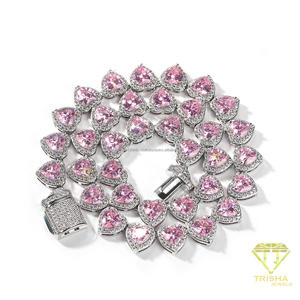 Collier de luxe en diamant vert cultivé en laboratoire, en argent sterling 925 plaqué or, bijou tendance pour les acheteurs en gros - Product Image 2