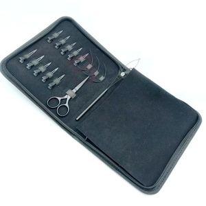 Kit professionnel de pinces pour extensions capillaires, couleur noire, en acier inoxydable de qualité chirurgicale, matériau personnalisé - Product Image 2