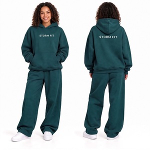 Ensemble de survêtement streetwear vert et jaune pour femme, coupe décontractée, 2 pièces (hoodie et pantalon long), idéal pour l'hiver, 100 % respirant et écologique - Product Image 5