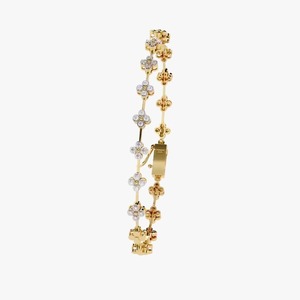 New Moissanite Diamond Bracelet <b>for</b> Women and <b>Men</b>, Mix Cut Diamond Yellow Bracelet <b>For</b> Wedding, Solid Gold moissanite Bracelet - Product Image 1