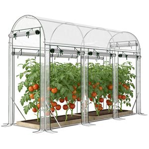Serra a tunnel trasparente da 3x1x2m per donna con 8 porte avvolgibili, serra a tunnel verde walk-in - Product Image 1