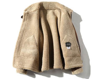 Veste en cuir pour homme automne-hiver 2026, marque haut de gamme, doublure en velours épais, style streetwear, grande taille, kaki, manteaux en PU pour homme, 5XL - Product Image 2