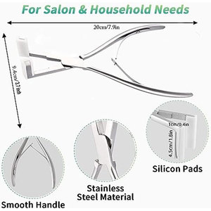 Alicates para extensiones de cabello con cinta adhesiva, de acero inoxidable plateado, con superficie plana, herramientas para sellar extensiones de cabello para mujeres. - Product Image 3