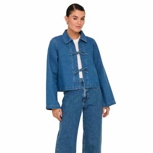 Veste en jean pour femme à manches longues, couleur unie, style décontracté à nouer, en coton délavé, style printemps - Product Image 5