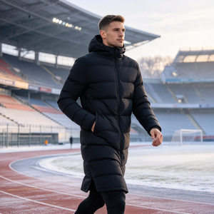 Veste d'hiver à capuche décontractée respirante à fermeture éclair pour homme à bas prix en stock - Product Image 5