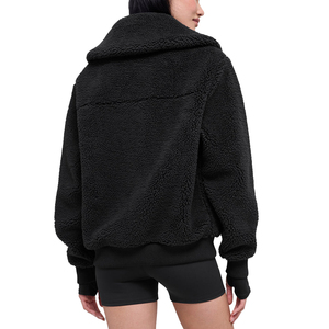 <b>Top</b> Premium Women's Sherpa Jacket Oversized Soft cozy Fleece Zip Up Winter <b>Coat</b> Plush Streetwear Outerwear Custom private label - Product Image 2