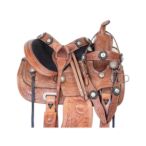 Selle de cheval en cuir occidental de haute qualité, best-seller, avec design et couleur personnalisables, logo personnalisé accepté, fabrication au Pakistan - Product Image 6