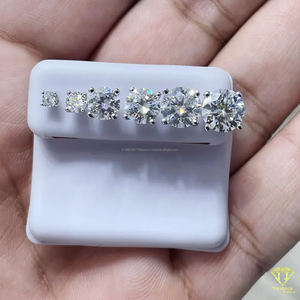 Joyería de Plata de Ley 925 de alta calidad, pendientes de tuerca cultivados en laboratorio de lujo, acabado plateado brillante duradero, hecho a mano fino - Product Image 6