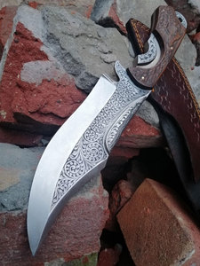 Cuchillo de caza y camping único, grabado a mano, cuchillo hecho a mano, cuchillo personalizado, el mejor regalo para papá, cuchillo de regalo, PARA ÉL/ELA - Product Image 5