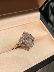 Classic 2.01CT Pear Cut Diamond Floral <b>Ring</b> For Women's Lab Grown With 14K Solid Gold Fine Partners Charm Gift For Anniversary - Product Image 4