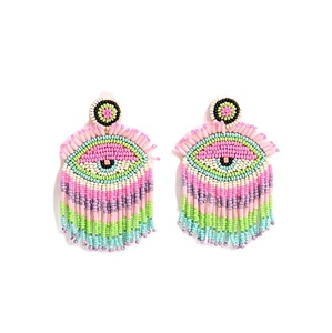 Pendientes de Aro Largos de Cuentas de Semillas Únicas, Estilo Bohemio de Diseñador, Joyería de Cuentas, Tendencia de Moda, Diseño Elegante - Product Image 2