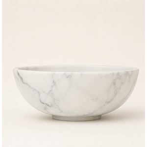 Bol en marbre blanc naturel sculpté à la main, bol à fruits en pierre de luxe, centre de table minimaliste moderne, bol décoratif pour la décoration de la maison - Product Image 3