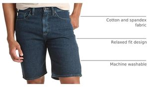 Shorts de Mezclilla Azul Oscuro para Hombre, Corte Clásico, Largo Medio, Mezcla de Algodón, Ropa Casual de Verano - Product Image 6