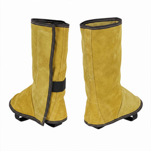 Guêtres en cuir de vachette durable personnalisables, ignifuges, imperméables, résistantes à la chaleur 1000°C, pour la soudure, sécurité des chaussures de travail - Product Image 6