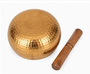 Cuenco Tibetano de Latón Martillado Hecho a Mano con Mazo de Madera para Meditación, Sanación Sonora, Yoga y Oración - Product Image 5