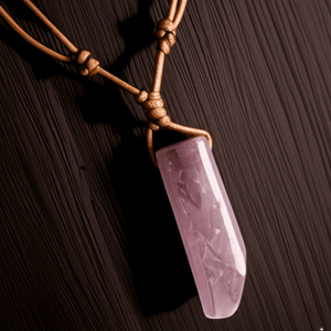 Natural Crystal Unshaped Pendant Necklace with Adjustable <b>Rope</b> <b>Chain</b> for Men and Boys - Product Image 2