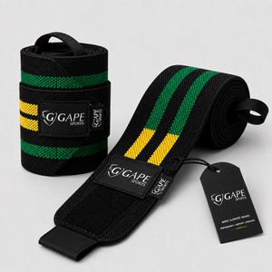 สายรัดข้อมือนีโอพรีน GAPE SPORTS สำหรับงานหนัก สีดำ เขียว เหลือง ปรับได้ด้วยแถบตีนตุ๊กแก สำหรับยกน้ำหนักและฝึกความแข็งแรง - Product Image 4