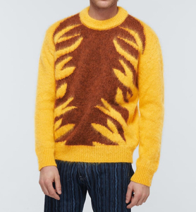 High Quality Breathable Anti-shrink Quick Dry Men Oversized Acrylic Wool Knit Pullover Sweater Digital Printed Letter Pattern - Product Image 5