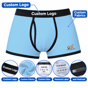 Calzoncillos bóxer de punto transpirables y ecológicos para hombre, venta al por mayor, ropa interior suave de algodón elástico y spandex, logotipo personalizado, fábrica OEM/ODM - Product Image 2