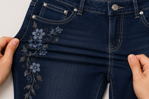 Jeans Bordados para Mujer, Cintura Alta, Corte Recto, Pantalones de Mezclilla, Moda Casual, Ropa Urbana, OEM ODM - Product Image 5