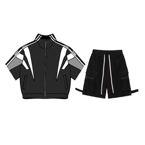 Conjunto de Pantalones Cortos y Chaqueta Cortavientos OEM para Hombre, Logotipo Personalizado, Chaqueta Cortavientos Impermeable y Pantalones Cortos, Conjunto de Ropa Deportiva - Product Image 3