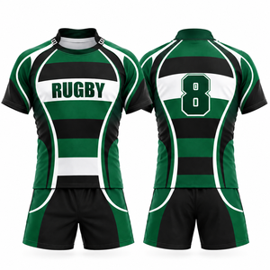 Custom Printed Sublimated 7v7 American Football Uniform Set Breathable Short Sleeve Jersey Shorts <b>Men</b> Team Sports Training Wear - Product Image 4