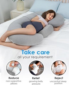Almohada de Embarazo TERRALOOM GLOBAL de Cuerpo Completo en Forma de U, de Algodón con Relleno de Espuma Viscoelástica para Aliviar el Dolor de Espalda, Vientre y Piernas - Product Image 3