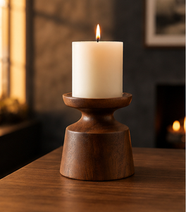 Portavelas de Madera Natural Hecho a Mano, Pedestal Decorativo para Mesa de Comedor, Decoración para Bodas y Hogar - Product Image 4