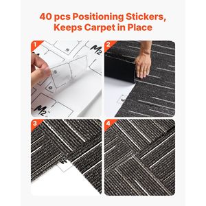 24 Piezas de Baldosas Modulares para Piso Comercial de 24x24 Pulgadas, Alfombra Cuadrada Reutilizable con Acolchado Suave y sin Costuras, 96 Pies Cuadrados por Unidad - Product Image 3