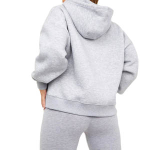 Sweat à capuche en coton lourd pour femmes |   Pulls personnalisés en coton blanc brodé, sans doublure, à manches longues, écologiques, grandes tailles - Product Image 2