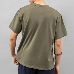 เสื้อยืดคอตตอนทรงหลวมไหล่ตกสำหรับผู้ชาย ราคาถูก ขายส่ง เหมาะสำหรับสไตล์ลำลอง โอเวอร์ไซส์ และสตรีทสไตล์ - Product Image 6