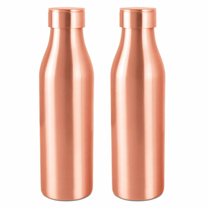 Bouteille en cuivre, caractéristiques ayurvédiques pour la santé, bouteille ronde personnalisée, brillante et polie, 100 % cuivre, à prix avantageux - Product Image 1
