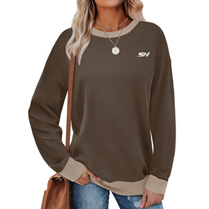 Sweat-shirt pour femme de haute qualité, couleur unie, style streetwear décontracté, épaules tombantes, respirant, écologique, en tricot, avec capuche - Product Image 1