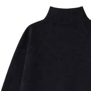 Knitted Zip Up Sweater <b>Black</b> High Neck Full Zip Cardigan Soft Warm Knit <b>Long</b> <b>Sleeve</b> Casual Streetwear <b>Top</b> - Product Image 4