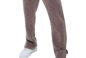 Conjunto de 2 Piezas de Sudadera con Capucha y Pantalones Acampanados con Cierre, 100% Algodón, Lavado Ácido, con Logotipo Personalizado para Hombre, Estilo Casual de Invierno - Product Image 4