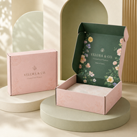 Boîte d'expédition en carton ondulé kraft écologique personnalisée avec gaufrage, intérieur noir, logo doré à chaud, fermeture auto-adhésive, OEM