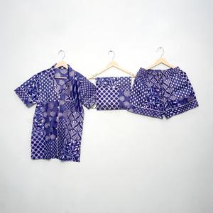 Conjunto de Pijama Casual para Mujer, 100% Algodón Puro, Cuello en V, con Cordón, Manga Corta y Pantalones Cortos, Transpirable, Tallas Grandes - Product Image 4