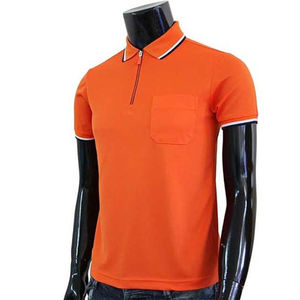 Vêtements de golf haut de gamme, pantoufles décontractées à manches courtes, logo personnalisé, streetwear, polos pour hommes en polyester/coton à demi-zip blanc - Product Image 4