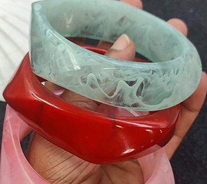 Pulsera de Resina de Colores al por Mayor, Transparente, con Geometría Irregular, Estilo Vintage, para Mujer, Artesanía en Resina - Product Image 1