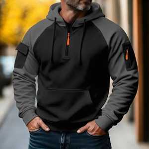 Wholesale 100% Cotton Winter Plain Oversized Lined Hooded Pullover Sweatshirts Men's Solid Color Custom Print Tops Casual 500g N - Product Image 5