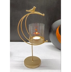 <b>Tall</b> Iron <b>Candle</b> Stand with Bamboo Design for Home Decoration - Product Image 4