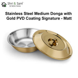 Bol moyen en acier inoxydable Donga avec revêtement PVD or Finition mate signature - Product Image 2