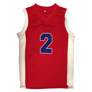 Custom Red Sleeveless V-Neck <b>Basketball</b> Jersey With Number 2 Sublimated Print Unisex Breathable Mesh Fabric Adult <b>Size</b> 2026 - Product Image 1