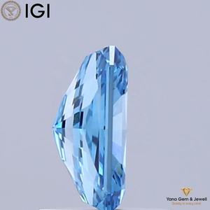 เพชร CVD ผลิตในห้องปฏิบัติการ พร้อมใบรับรอง IGI น้ำหนัก 1.00 กะรัต สีฟ้าสดใสแฟนซี ความสะอาดระดับ VVS2 ทรงรัศมี สำหรับใช้ทำเครื่องประดับ - Product Image 3