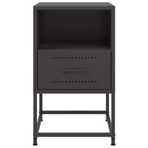 Mesita de noche rectangular mediana de acero negro - Product Image 6