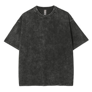 Camisetas de tela de sarga con cuello alto y hombros caídos, estilo oversized, lavado ácido, venta al por mayor 2026, servicios OEM/ODM - Product Image 5